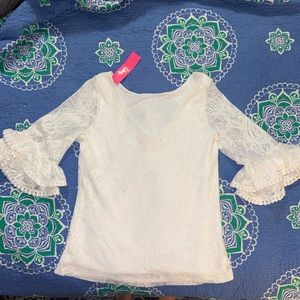 Lilly Pulitzer off white Bell sleeve top